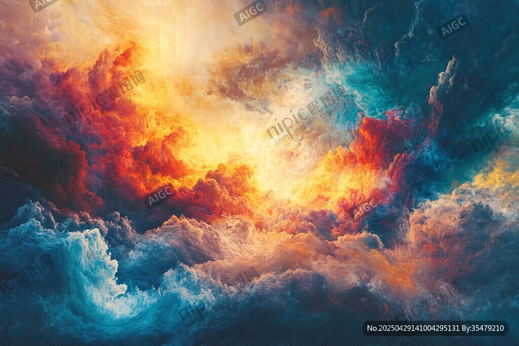 夢(mèng)幻絢爛的云海天空景象