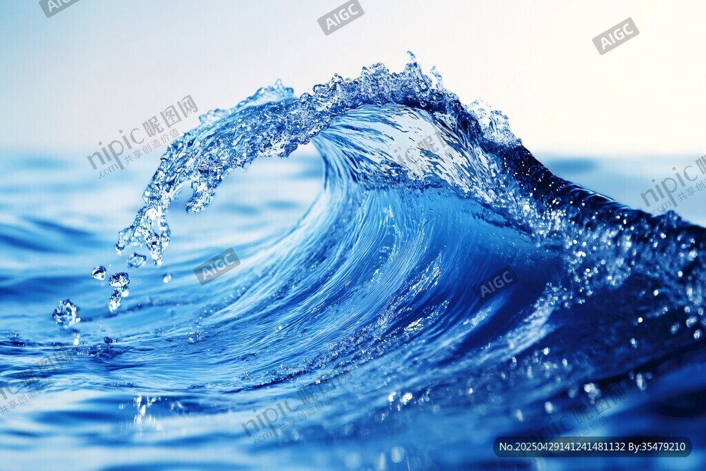 藍色海浪特寫