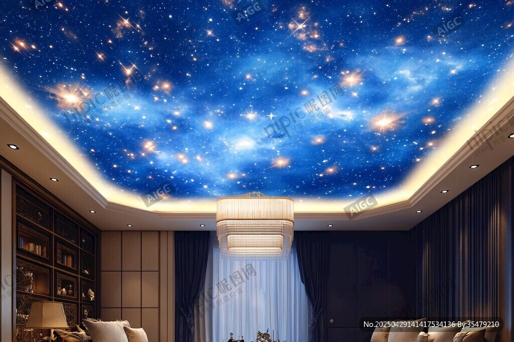 夢幻星空客廳天花板設計
