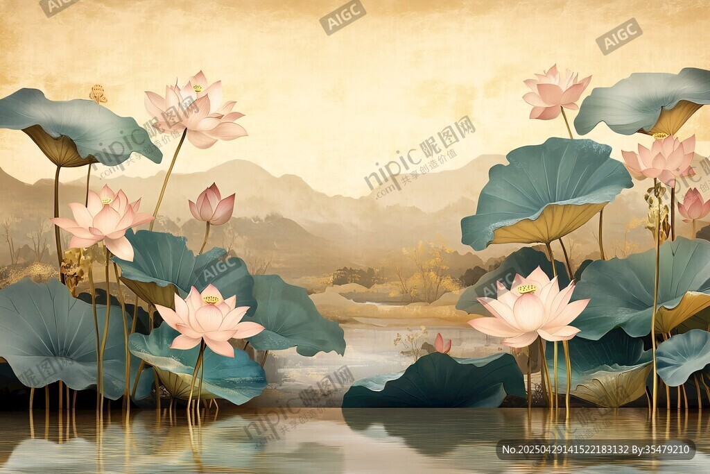 荷塘雅景 水墨中式風(fēng)情