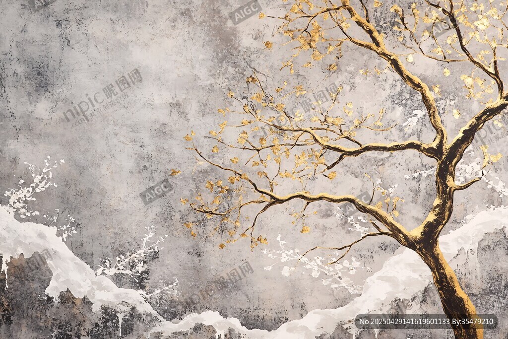 雪覆金樹的詩意景致