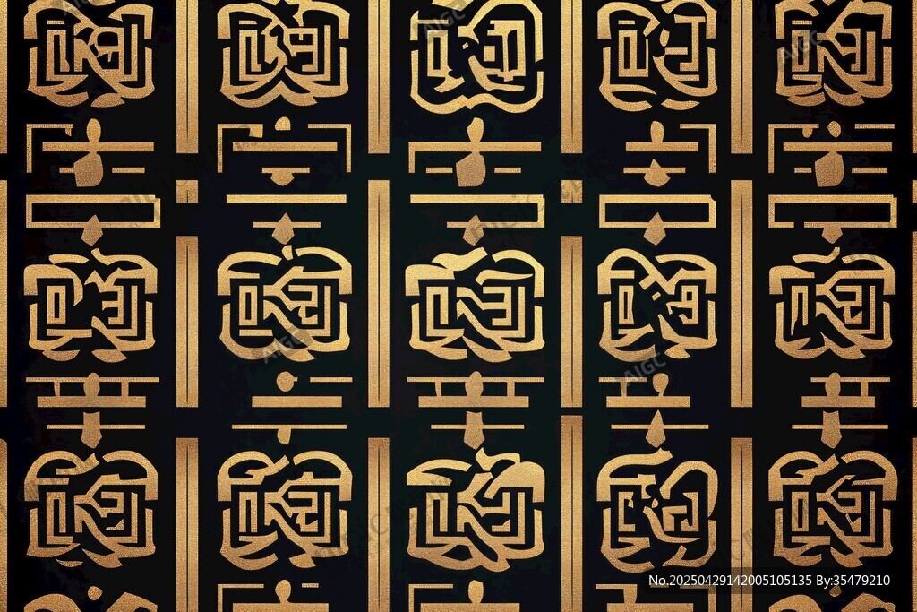 黑金中式幾何圖案紋理