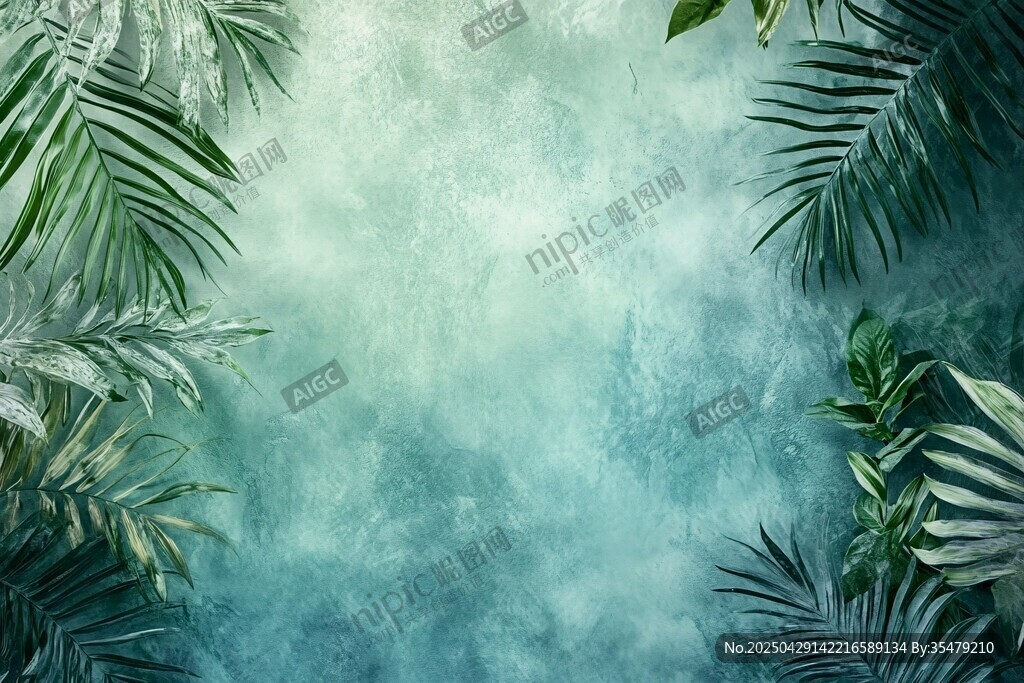 清新綠植背景圖