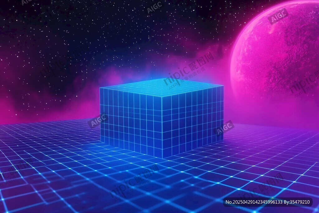 科幻風格的立方體宇宙場景