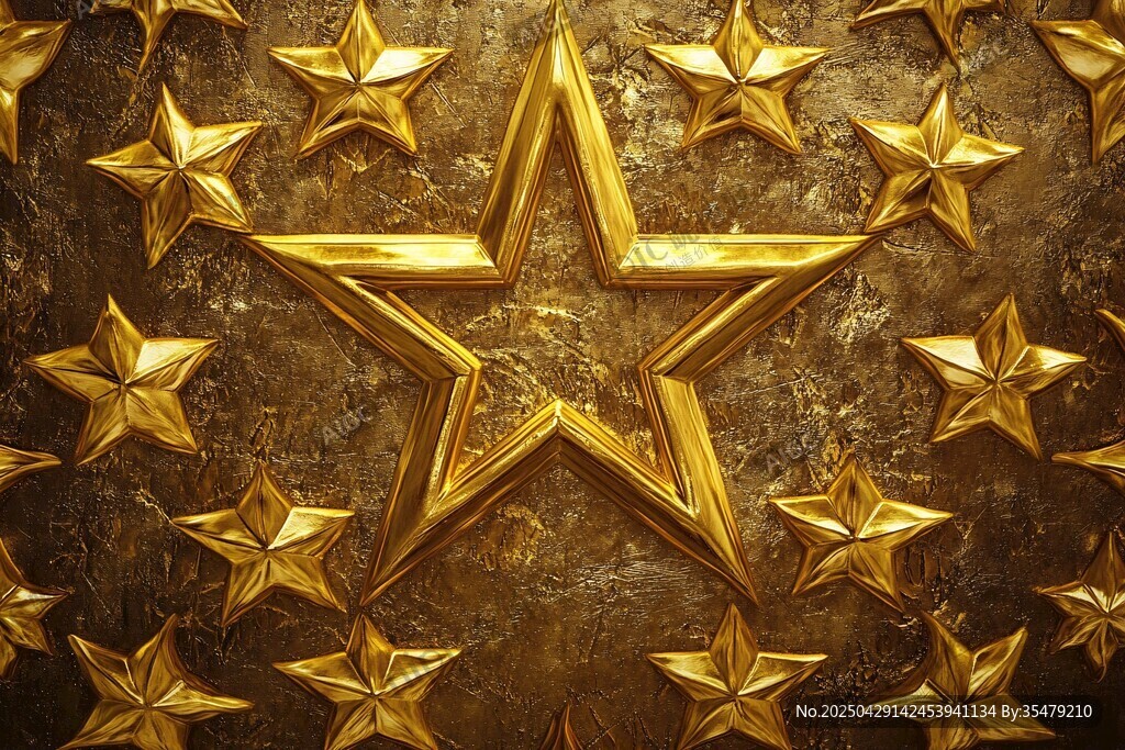 金色五星陣列背景紋理
