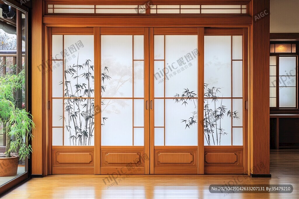 日式和風障子門室內景致