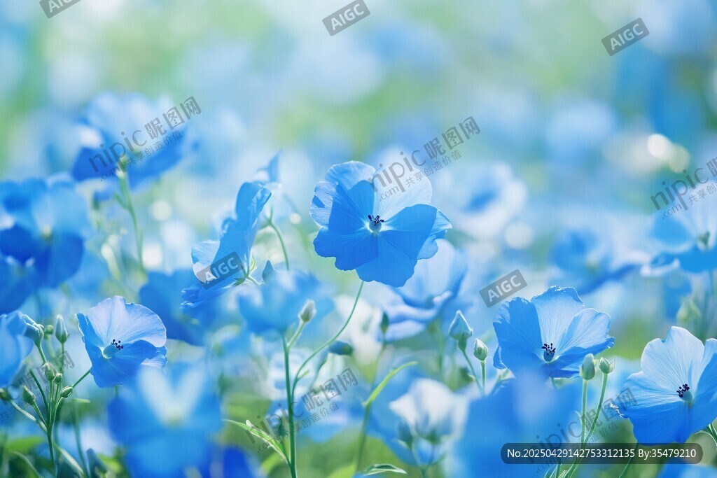 夢幻藍花綻放美麗瞬間