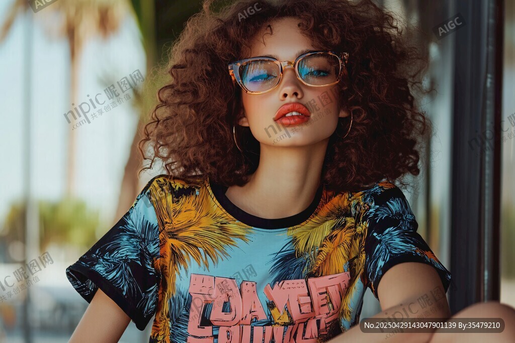 時尚卷發(fā)女孩的個性穿搭