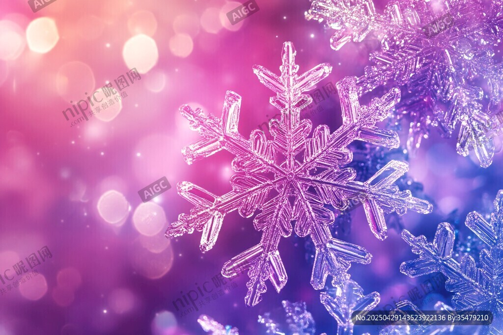 夢幻雪花背景圖