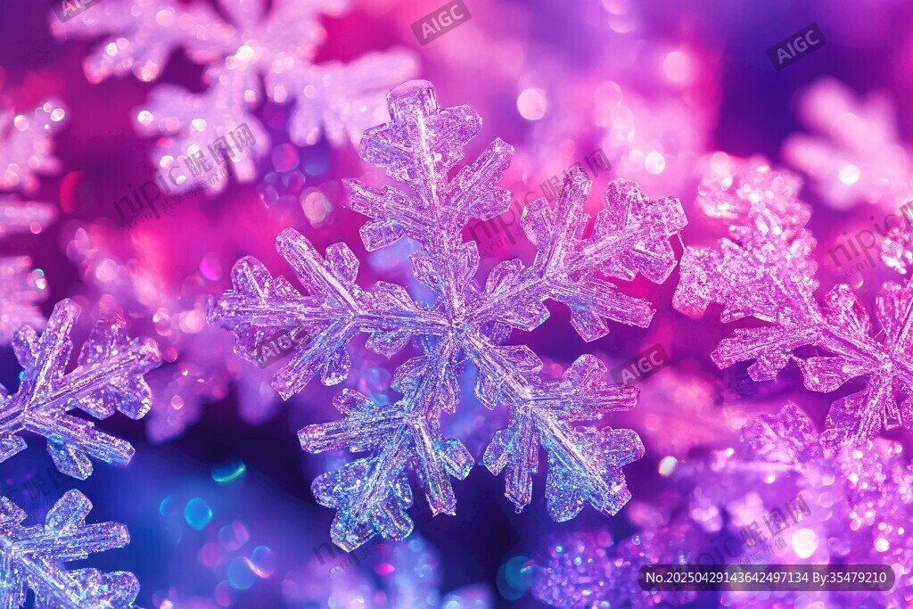 夢幻炫彩雪花微觀美景