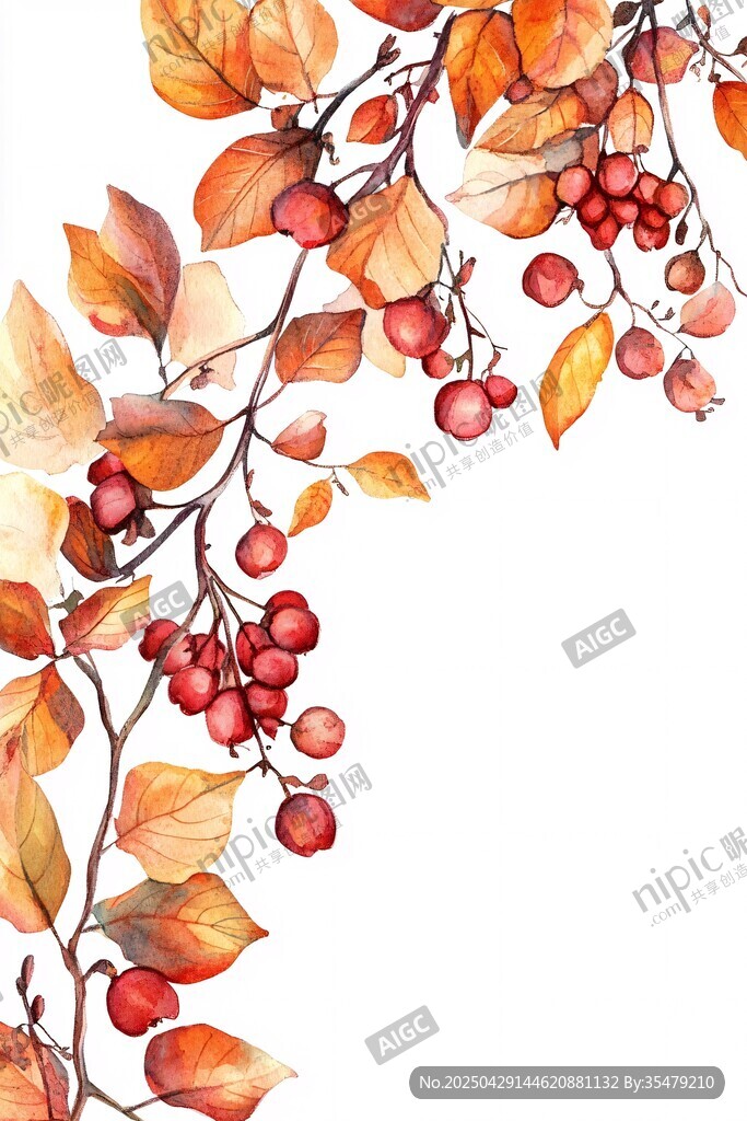 秋意枝頭 紅葉與漿果之美