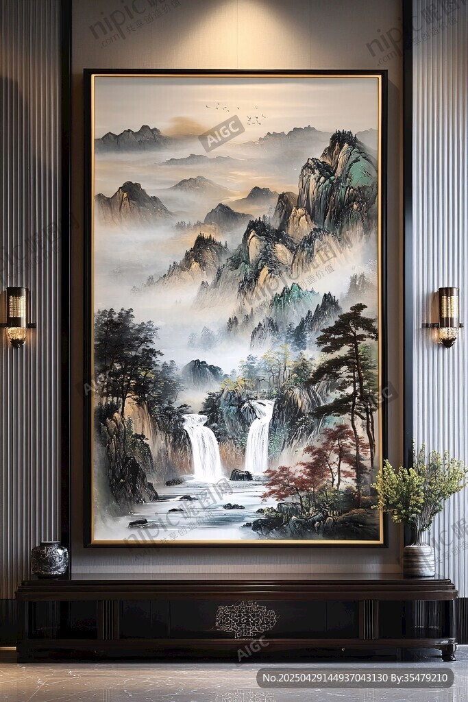 中式山水掛畫 營造雅致氛圍