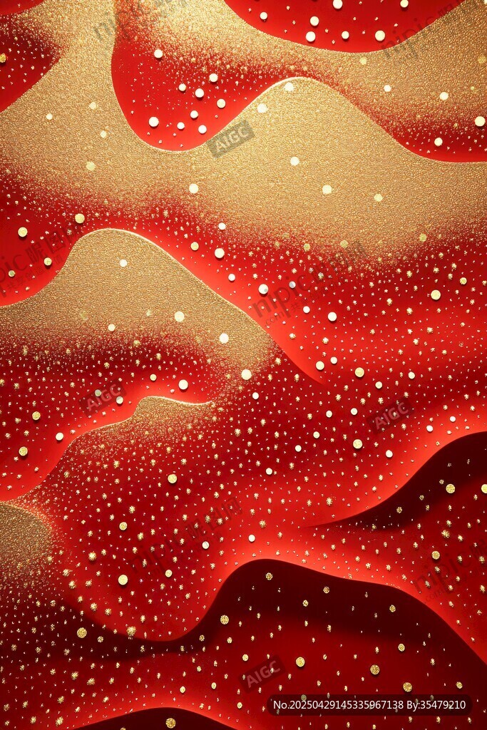 紅色金色波浪閃光背景圖
