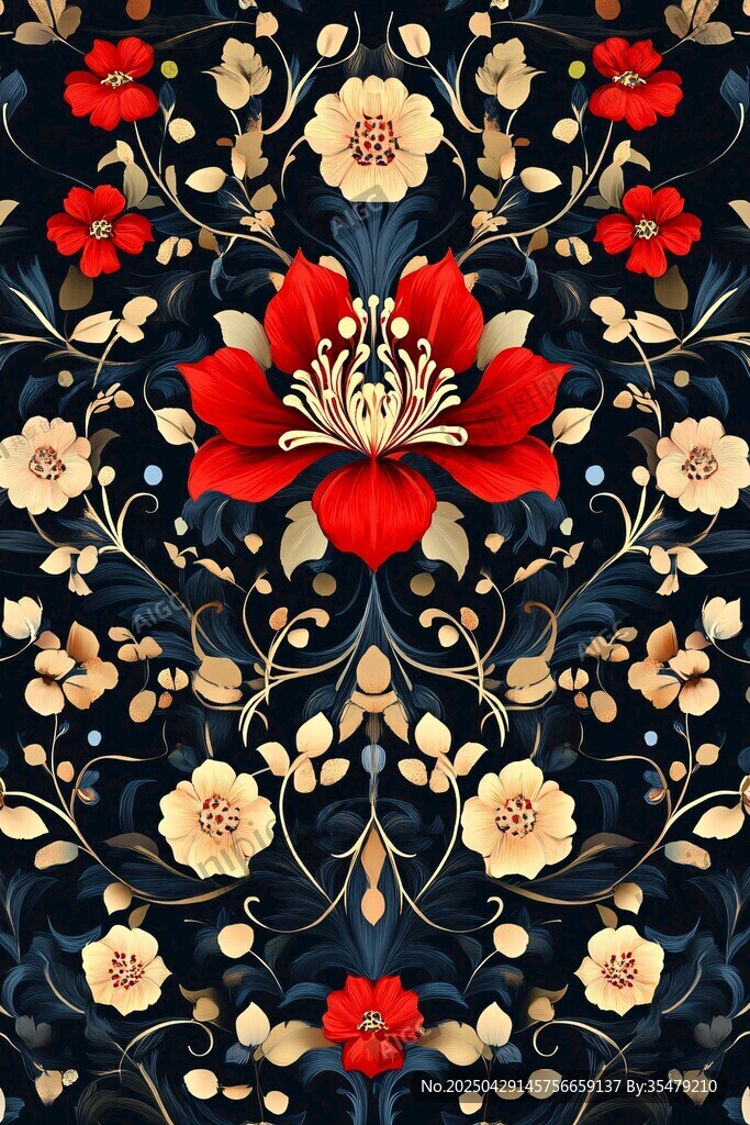 復(fù)古花卉圖案 華麗精美風(fēng)