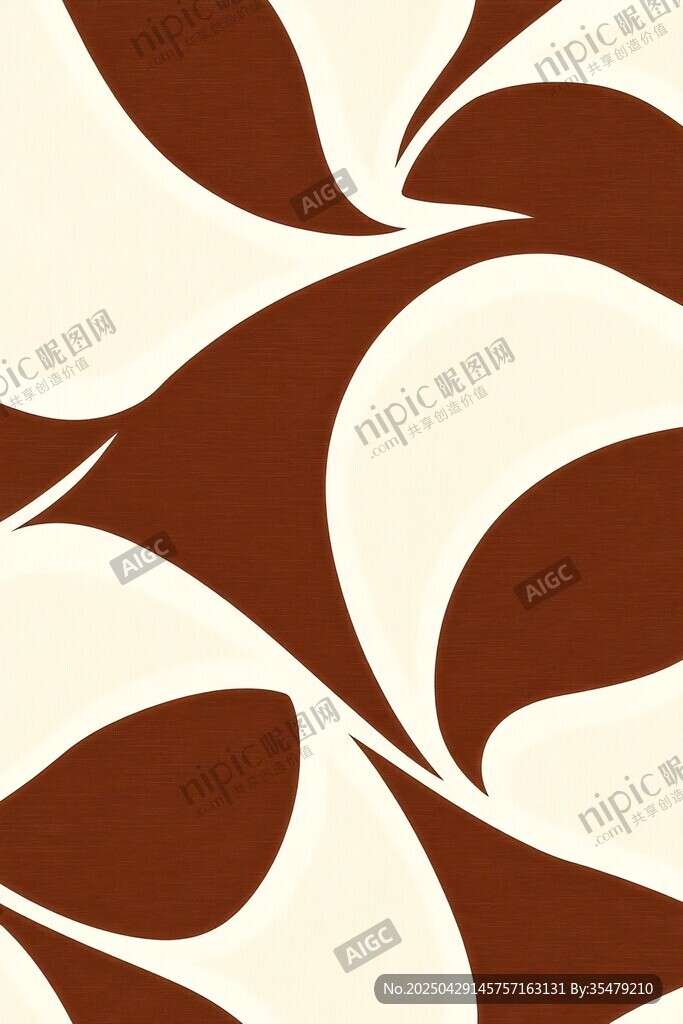 棕白抽象幾何花紋圖案