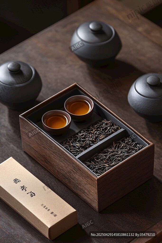 中式茶具與茶葉雅致組合