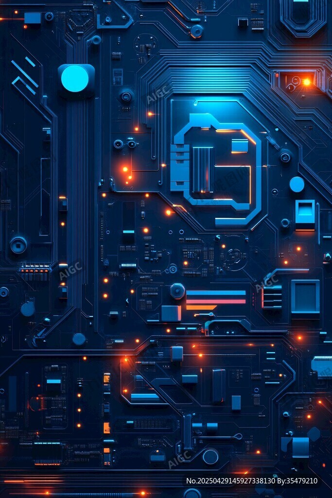 科技感電路板微觀世界
