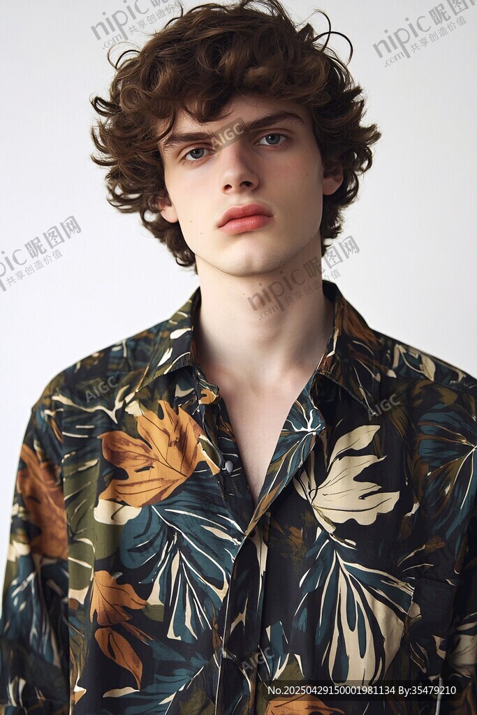 時尚男士的熱帶風(fēng)印花襯衫