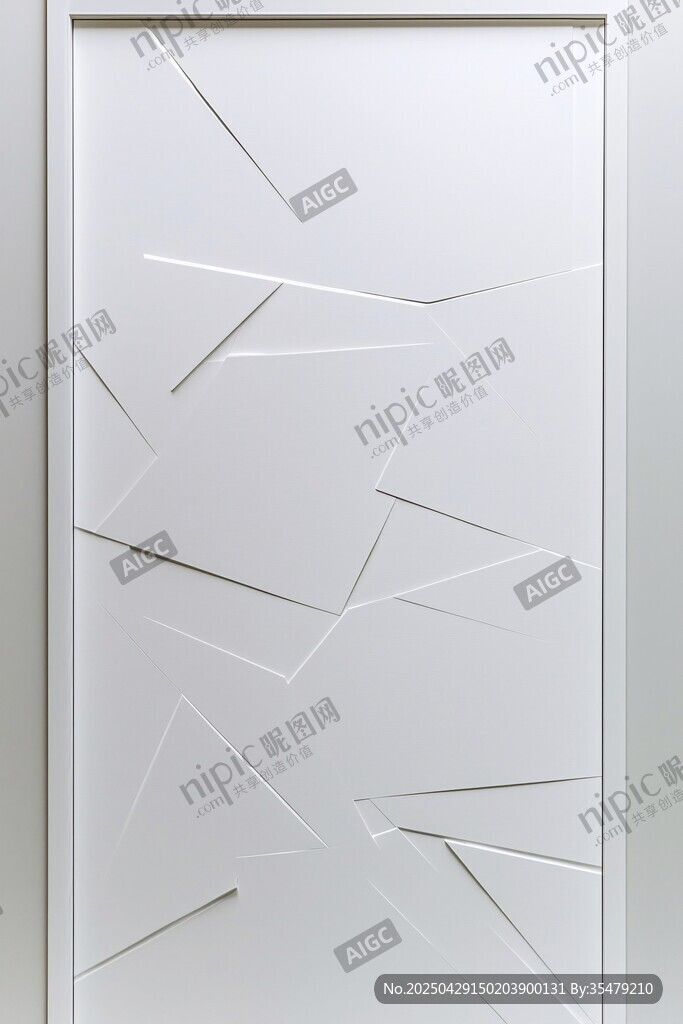 簡(jiǎn)約幾何圖案白色裝飾門(mén)