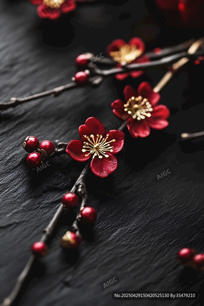 紅梅花枝俏
