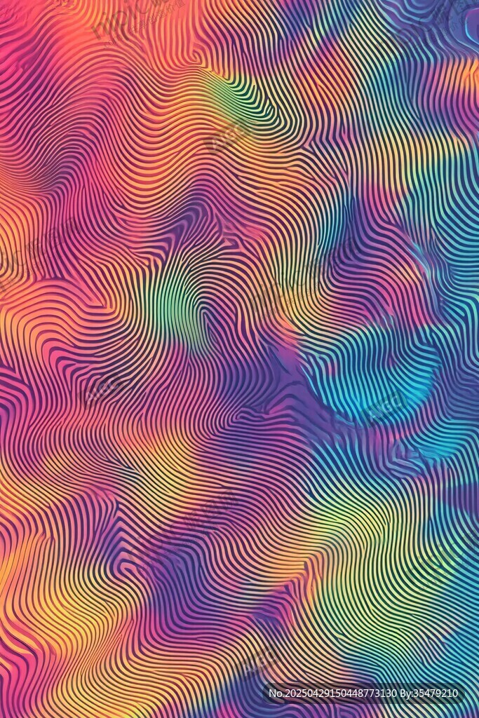 夢幻炫彩波紋抽象背景圖