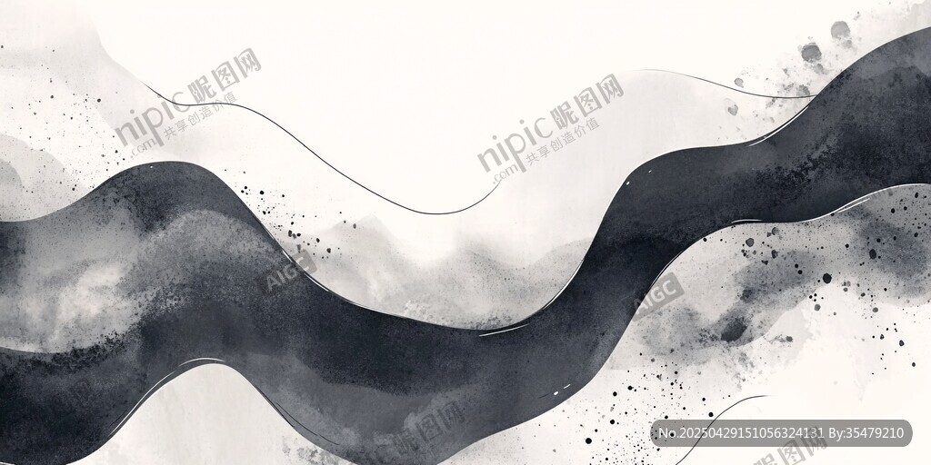 水墨波浪抽象藝術(shù)背景圖