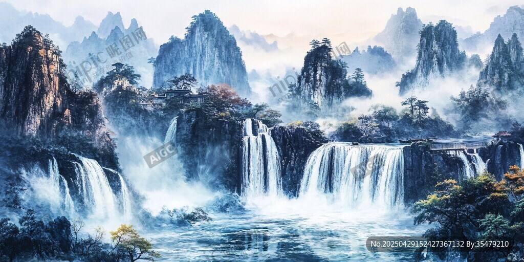 壯麗山水瀑布夢幻景觀