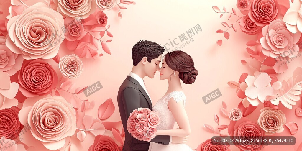 浪漫婚禮 新人沉浸愛意中