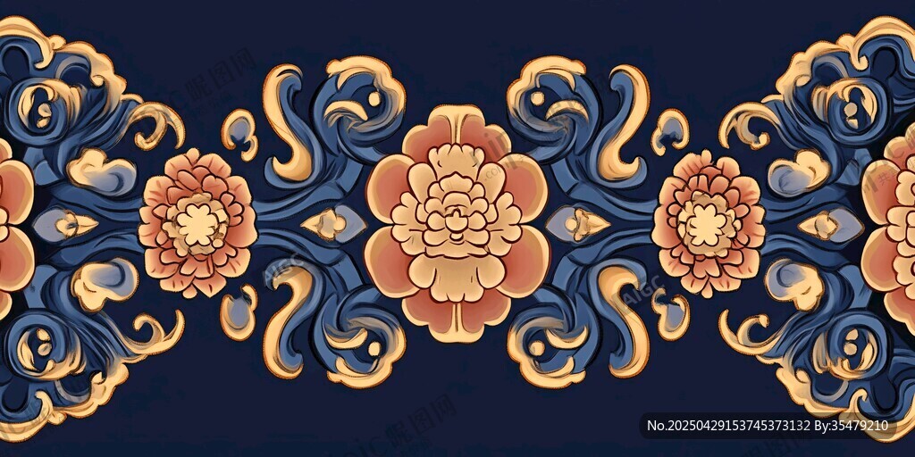 中式古典花卉纹饰图案 中式古典花卉纹饰图案