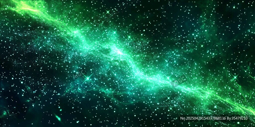 夢(mèng)幻綠星云宇宙奇幻景象