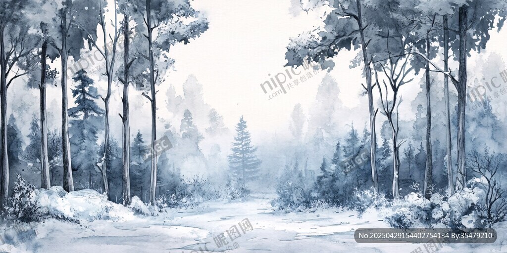 冬日雪林美景