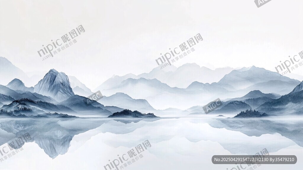 水墨山水意境圖