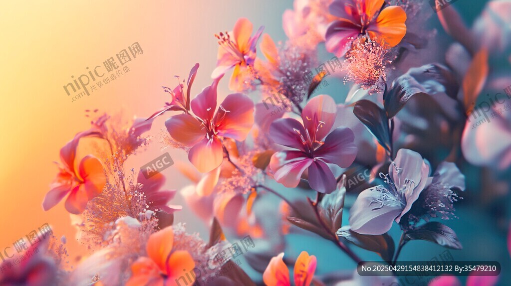夢(mèng)幻絢麗花卉綻放美景