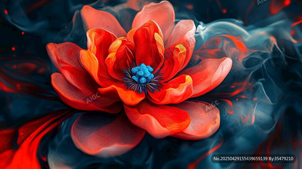 夢幻炫彩花朵藝術圖像