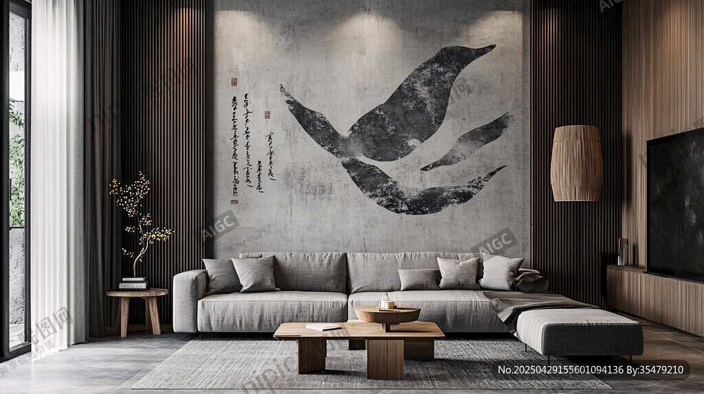 中式水墨風(fēng)客廳優(yōu)雅空間