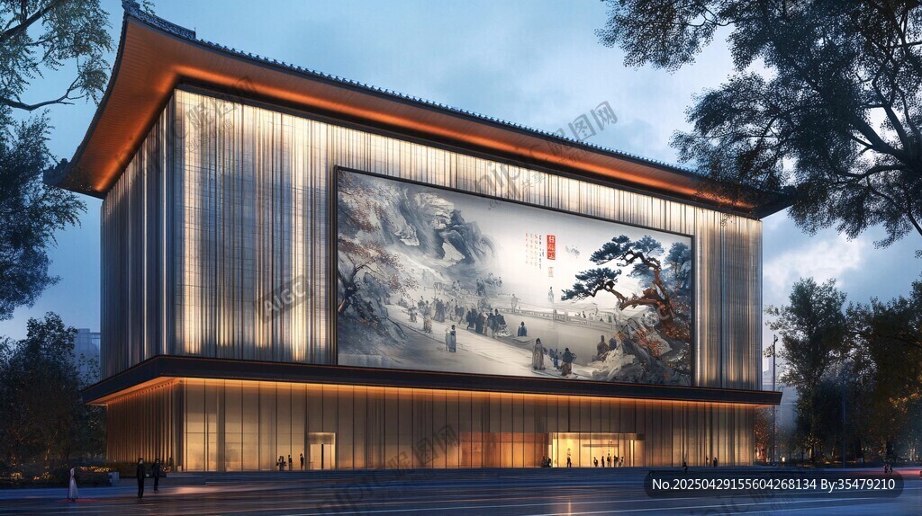 中式風(fēng)格建筑外墻藝術(shù)景觀
