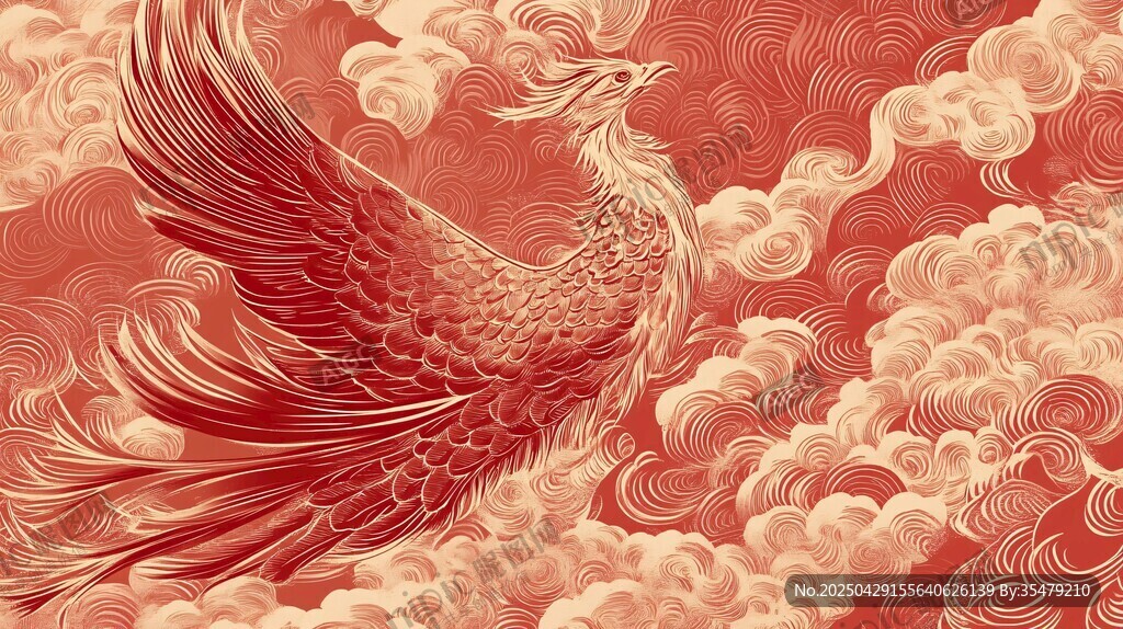 鳳凰翔于云海間