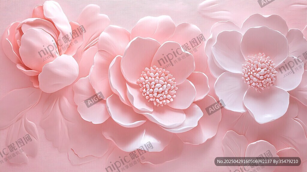 粉色立體花卉裝飾藝術(shù)