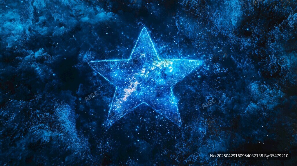 藍色星空閃耀五角光芒
