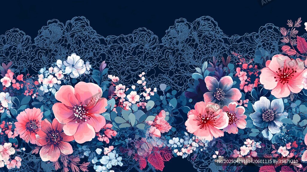 花卉蕾絲圖案背景裝飾