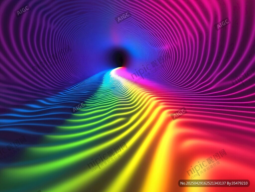 夢幻炫彩的光線隧道