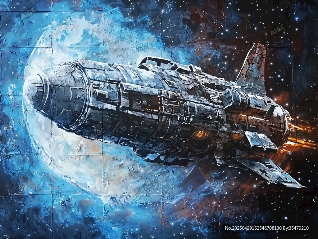 星際飛船在浩瀚宇宙中航行