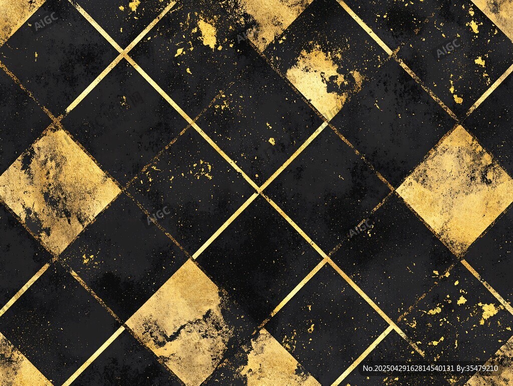 黑金菱格紋理背景圖案