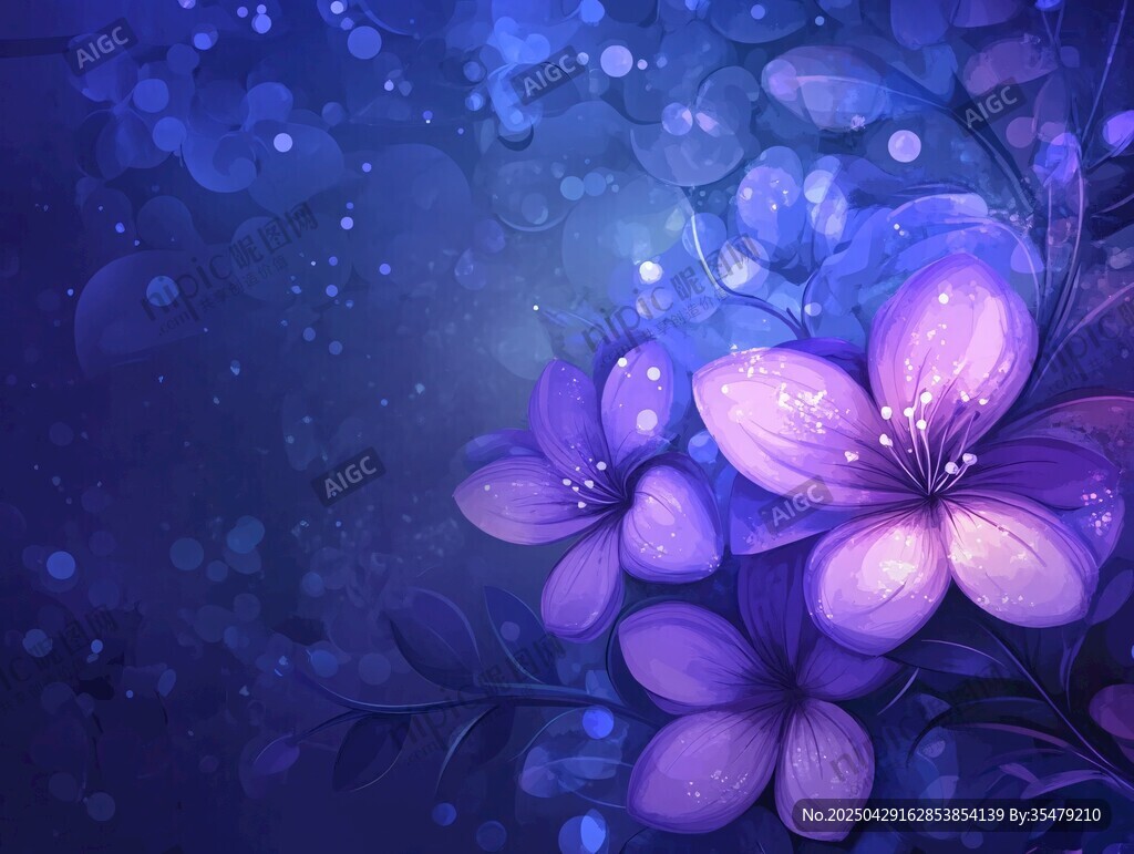 夢幻紫色花卉背景圖