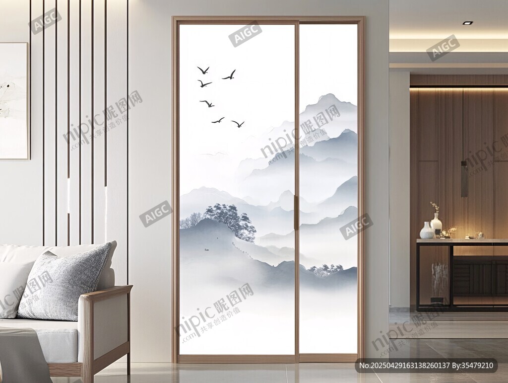 中式山水移門裝點(diǎn)雅致空間