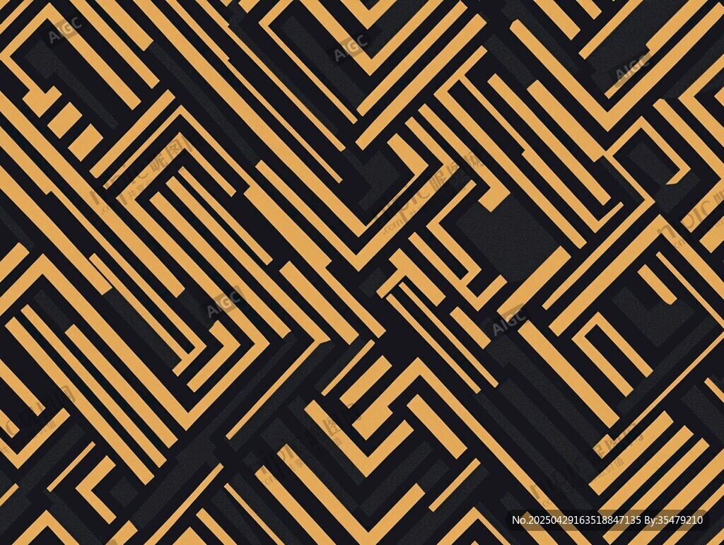 黑金幾何線條無縫圖案