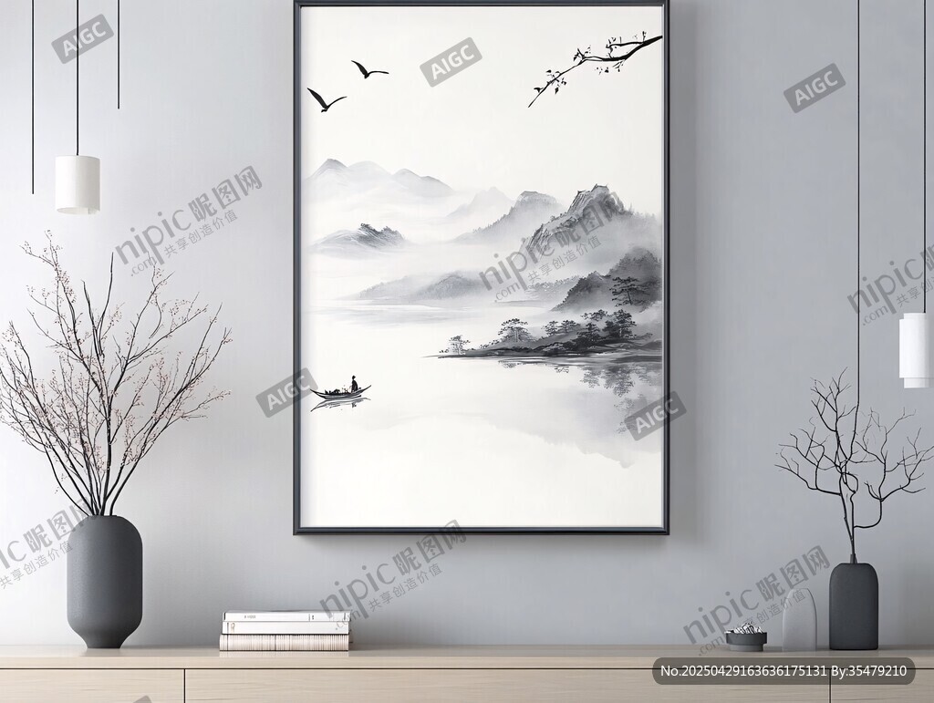 水墨山水掛畫 雅致空間風(fēng)