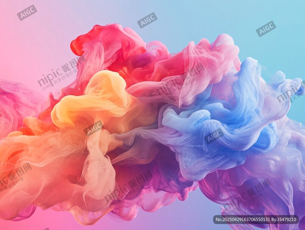 彩色煙霧夢(mèng)幻交織畫面