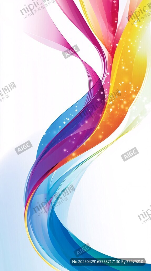 絢麗動感彩色線條背景圖