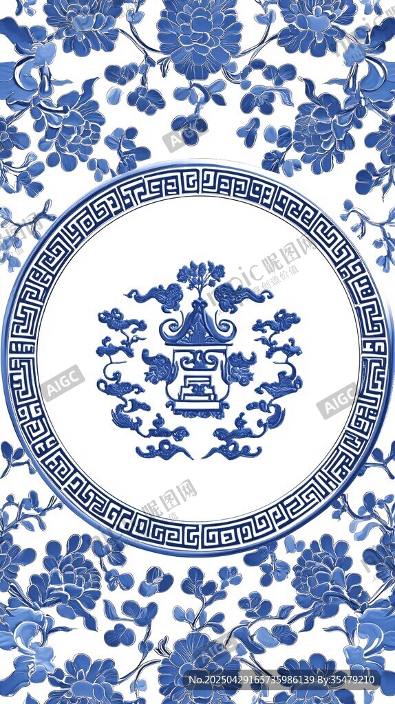 青花瓷盤圖案